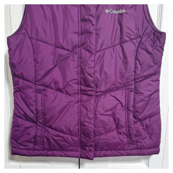 Columbia Women’s Puffer Vest With Fleece Lining Size Slant Pockets Medium - Picture 3 of 11